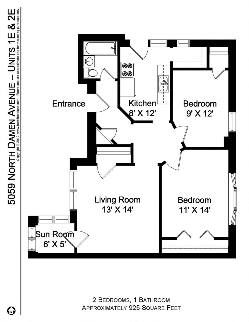 2 Bedroom - 1 Bath